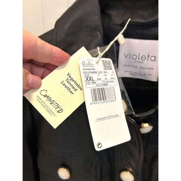 Violeta Buttoned Leather Jacket - NWT - Size XL - Picture 4 of 10